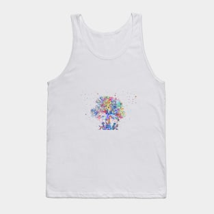 Kids reading under tree Tank Top